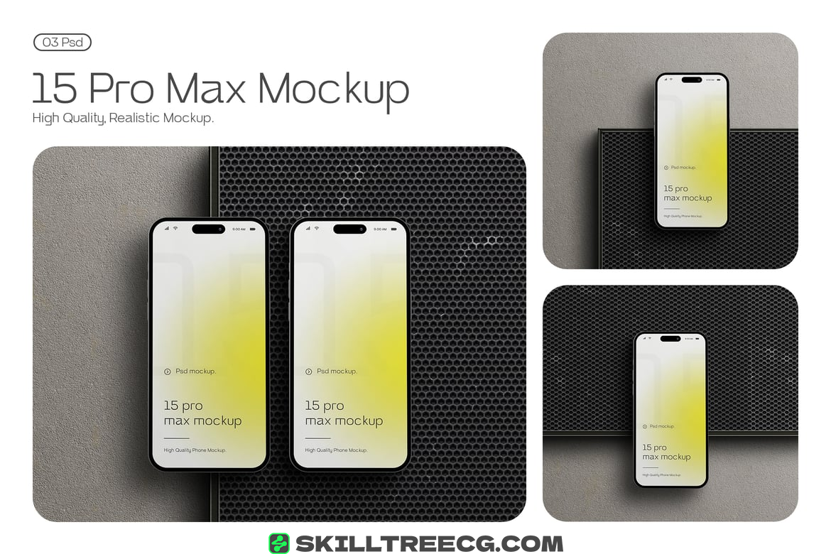 Iphone Psd 15 Pro Max Mockup Collection（527074）-技能树